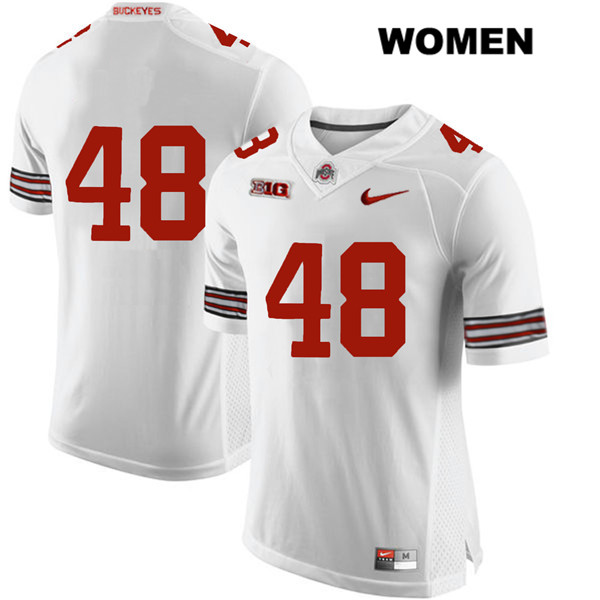 Ohio State Buckeyes Women's Logan Hittle #48 White Authentic Nike No Name College NCAA Stitched Football Jersey SK19S30EV